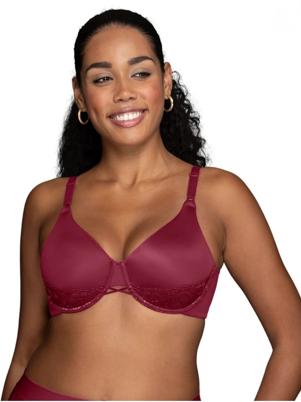 Lot of 2 Vanity Fair Radiant Full Coverage Underwire Bras 40DDD Magenta Red - Picture 15 of 16